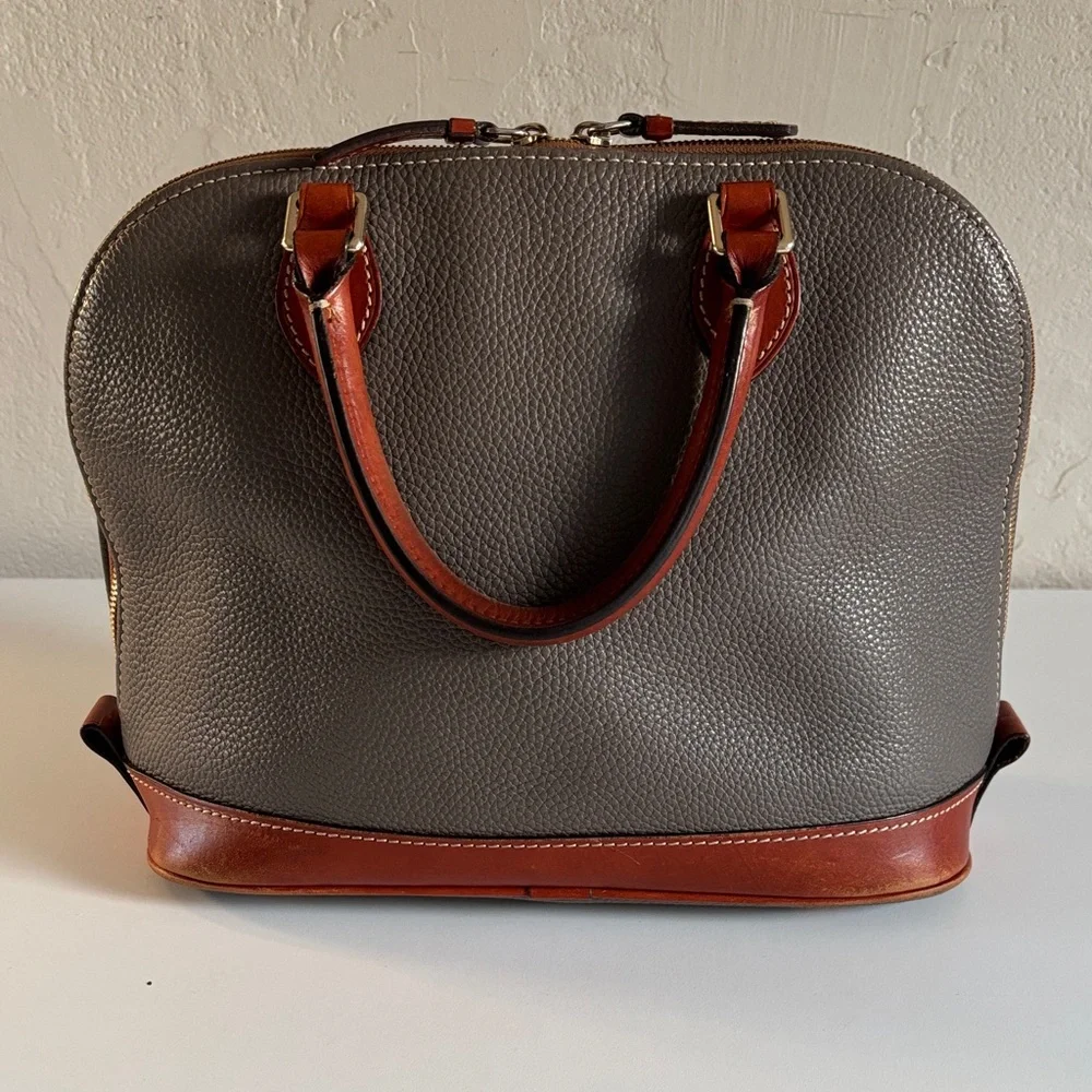 Dooney & Bourke Pebble Grain Zip Zip‎ Satchel, Elephant Gray Leather Handbag